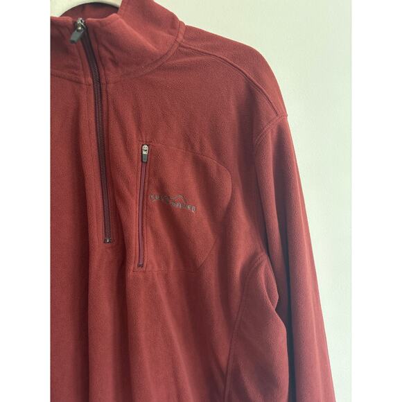 Eddie Bauer Quarter Zip Fleece Size XL Red - Picture 2 of 5